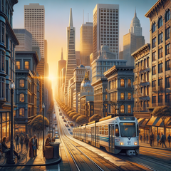 Tren ligero de San Francisco (imagen generada por DALL-E 3)