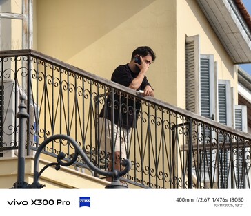 Vivo X300 Pro 400 mm con teleconvertidor.