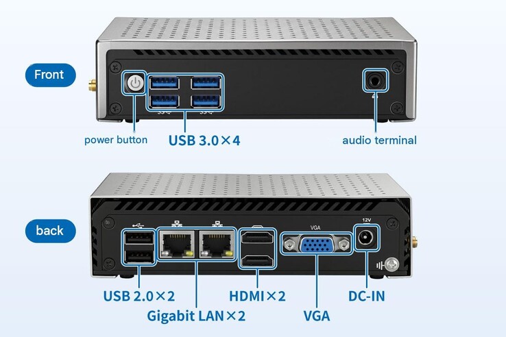 El mini pc Links LNE6412 cuenta con una buena variedad de puertos.