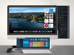 La pantalla puede montarse al lado o debajo de su monitor principal (Fuente de la imagen: PinRuis)