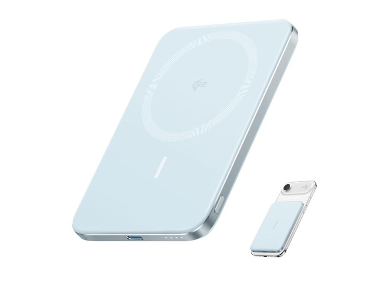 La Anker Nano Power Bank (5K, MagGo, Slim) en azul