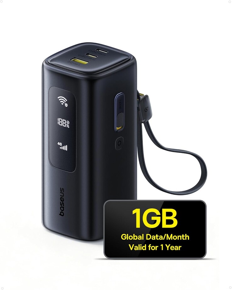 El banco de energía Baseus Energeek GX11 4F MiFi pesa 430 gramos (Fuente de la imagen: Baseus)