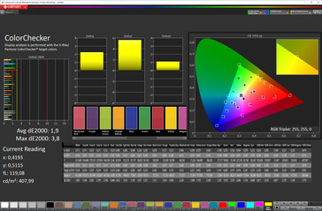 Fidelidad del color (modo de pantalla Natural, espacio de color de destino sRGB)