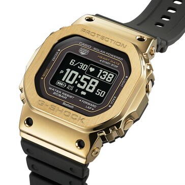 Casio G-Shock GM-H5600-9 con caja dorada y pantalla LCD invertida.