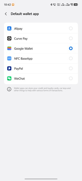 Google Wallet lleva mucho tiempo configurado como opción predeterminada.