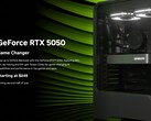 Imagen promocional oficial de la GPU de sobremesa Nvidia RTX 5050. (Fuente de la imagen: Nvidia)