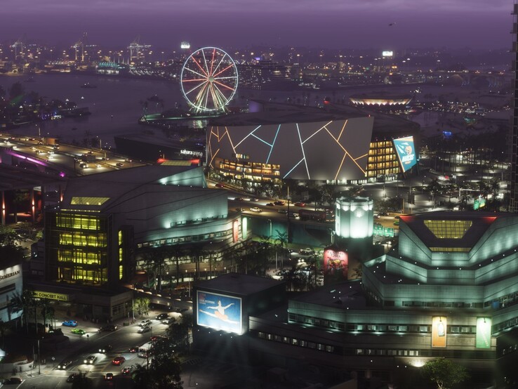 Vice City de noche, una de las regiones de GTA 6.