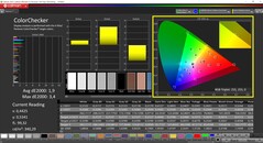 CalMAN ColorChecker (perfil nativo, espacio de color de destino P3)