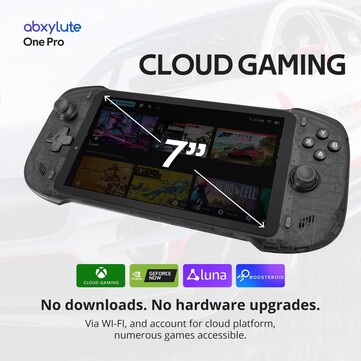 El Abxylute One Pro es compatible con los servicios de juego en la nube, incluidos Xbox Cloud Gaming y GeForce Now. (Fuente de la imagen: Abxylute)