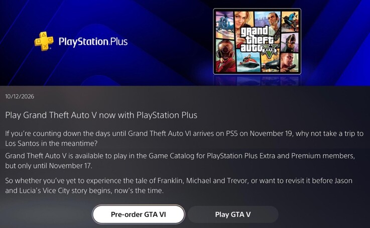 Mensaje enviado a los miembros de PlayStation Plus.