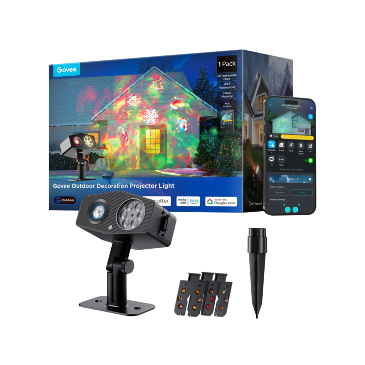 Proyector de luz para decoración de exteriores Govee. (Fuente de la imagen: Govee)