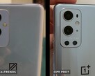 Los aparentes OnePlus 9 y OnePlus 9 Pro, de izquierda a derecha. (Fuente de la imagen: Dave Lee)