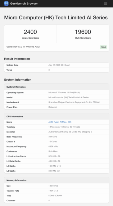 (Fuente de la imagen: Geekbench)