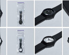 Relojes de pulsera de FamilyMart en blanco y negro, desarrollados conjuntamente con Citizen Watch, mostrados con detalles del empaque y la correa.