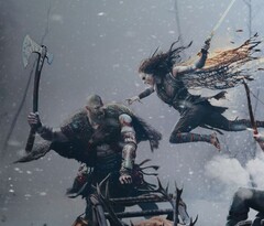 Kratos se defiende de una afligida y enfurecida Freya en God of War Ragnarok. (Fuente de la imagen: PlayStation)