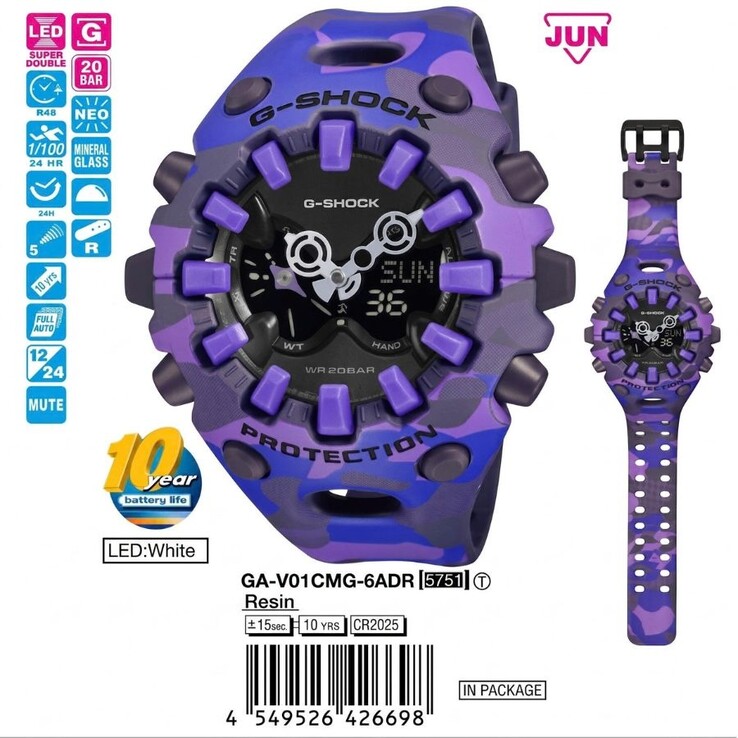 El reloj Casio G-Shock GA-V01CMG-6A
