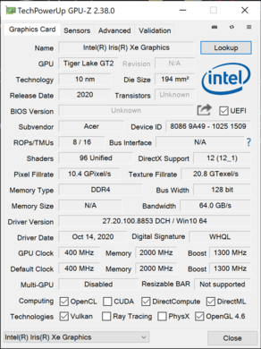 Información del sistema GPU-Z