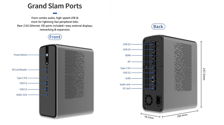 Configuración de puertos y diseño del mini PC (Fuente de la imagen: Lenovo LCFC)