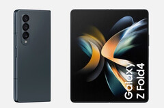 El Galaxy Z Fold4 en su color 'GreyGreen'. (Fuente de la imagen: Evan Blass y 91mobiles)