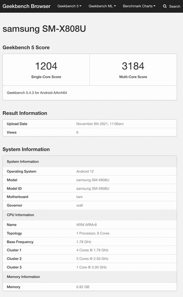 (Fuente de la imagen: Geekbench)