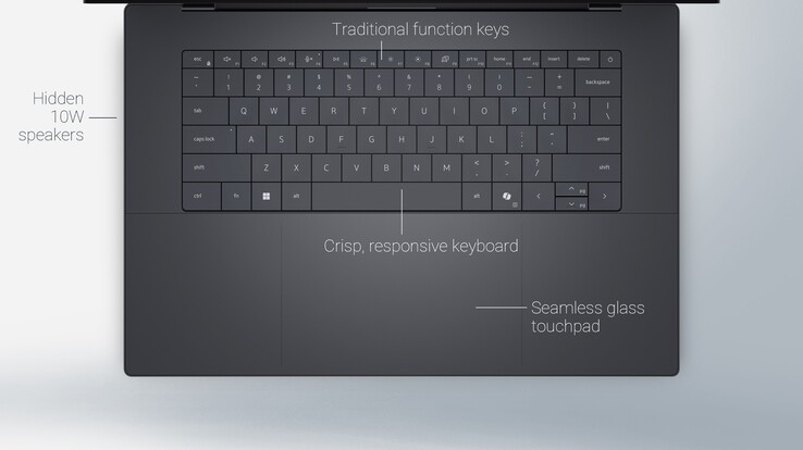 Zona del teclado rediseñada de los nuevos portátiles Dell de la serie XPS (fuente de la imagen: Dell)