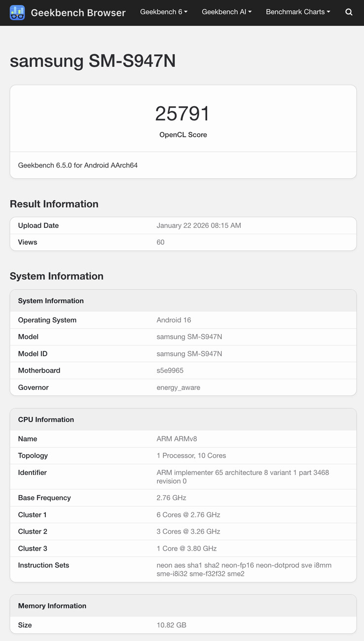 (Fuente de la imagen: Geekbench)