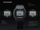 Reloj Casio G-Shock GW-BX5600 mostrado con llamadas que destacan su pantalla LCD MIP, sus dos estilos de fuente, la tecnología Tough Solar, la conectividad Bluetooth y la sincronización horaria por radio Multiband 6.