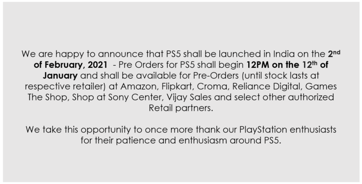 PlayStation India revela la fecha de precompra de PS5. (Fuente: Twitter)