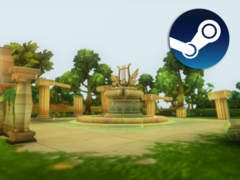 GodsArena Online cuenta con un enorme plantel de combatientes con habilidades únicas y rasgos pasivos. En la imagen, ilustraciones del juego con el logotipo de Steam superpuesto. (Fuente de la imagen: Steam)