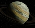 Ilustración artística que muestra un exoplaneta con anillos. (Fuente de la imagen: AdisResic - Pixabay)