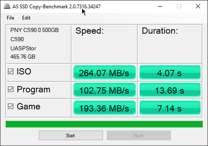 AS SSD - 500 GB PNY SATA SSD