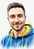 Imagen generada con Portrait Studio AI en modo "Acuarela".