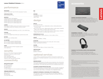 Especificaciones ThinkPad X1 Extreme G4