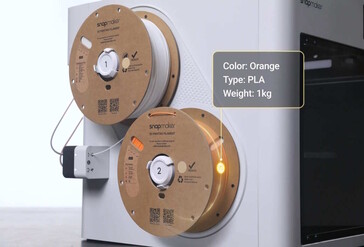 La Snapmaker U1 admite etiquetas RFID en las bobinas de filamento (Fuente de la imagen: Snapmaker)