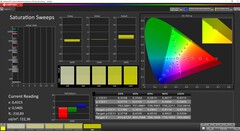 Barridos de saturación de CalMAN Brillo máximo de la aplicación Vivid (espacio de color objetivo DCI-P3)