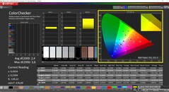 CalMAN ColorChecker (perfil: Predeterminado, espacio de color de destino: P3)