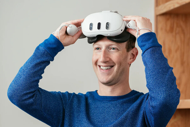Mark Zuckerberg con los auriculares Quest 3 (imagen: Meta)