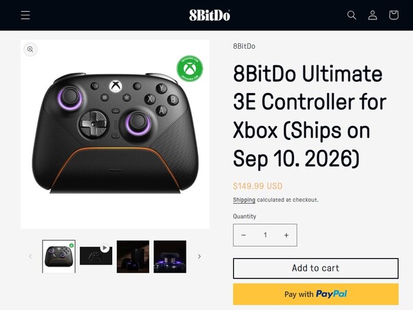La tienda online de 8BitDo indica ahora que el mando Ultimate 3E se enviará en septiembre.
