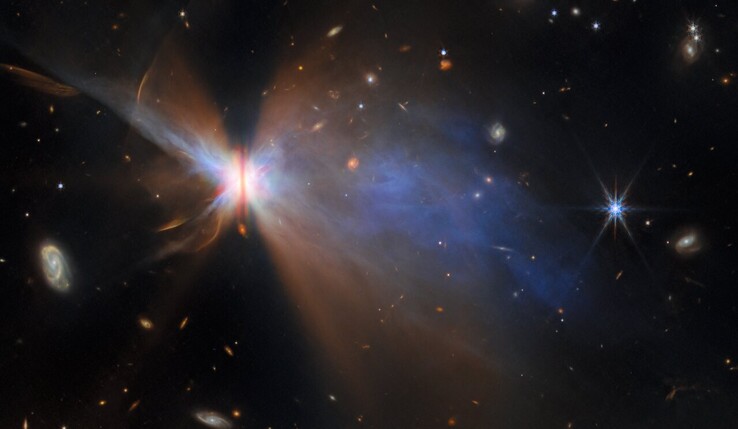 Una imagen de la estrella Mariposa captada por Webb (NASA, ESA y CSA)