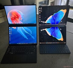 ¿Podrían el Zenbook DUO y el Yoga Book 9i marcar el comienzo de una oleada de dispositivos de doble pantalla? (Imagen: Notebookcheck)