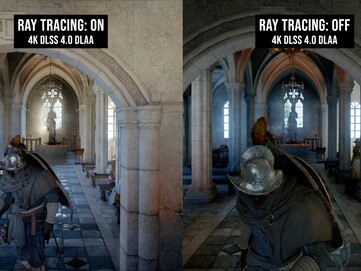 Crimson Desert Ray Tracing activado vs desactivado.