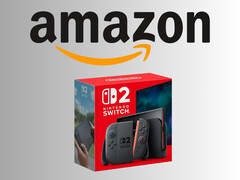 Nintendo Switch 2 con el logotipo de Amazon sobre la consola (Fuente de la imagen: Amazon.com con modificaciones)