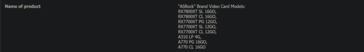 Listado EEC de AMD Radeon RX 7800 XT y Radeon RX 7700 XT (imagen vía EEC)