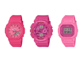 De izquierda a derecha: Casio G-Shock GMA-P2100PP-4A, GMA-S140PP-4A y GMD-S5610PP-4. (Fuente de la imagen: G-Central)