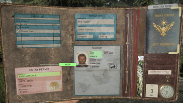 Una imagen que muestra un pasaporte en Contraband Police.