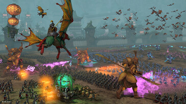 Una imagen que muestra una batalla en Total War: Warhammer III