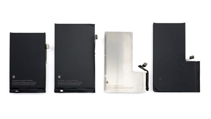 La batería del iPhone 16 Pro ya tiene una carcasa de aluminio, a diferencia de las que se encuentran en el iPhone 16, iPhone 16 Plus y iPhone 16 Pro Max (Bildquelle: iFixit)