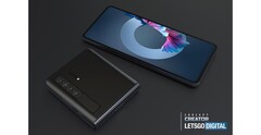 Un nuevo render del &quot;Huawei Mate V&quot;. (Fuente: LetsGoDigital)