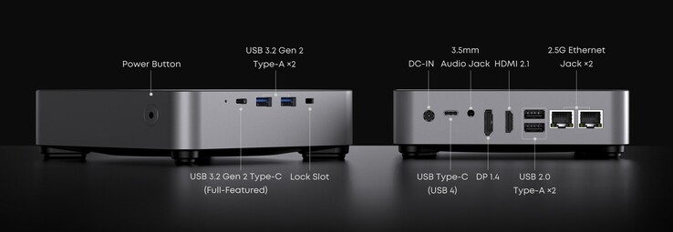 Las interfaces externas de la Chuwi Aubox (Fuente de la imagen: Chuwi)