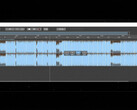 Audionaut, editor de audio multipista de código abierto que muestra una forma de onda de audio en su línea de tiempo de edición.